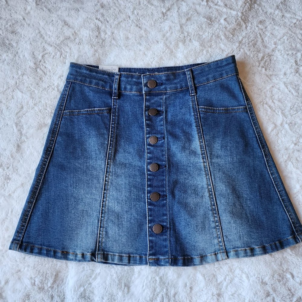 New American Rag Denim Mini Skirt- Color Blue - Size 1